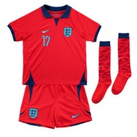 England Bukayo Saka #17 Fotballklær Bortedraktsett Barn VM 2022 Kortermet (+ korte bukser)